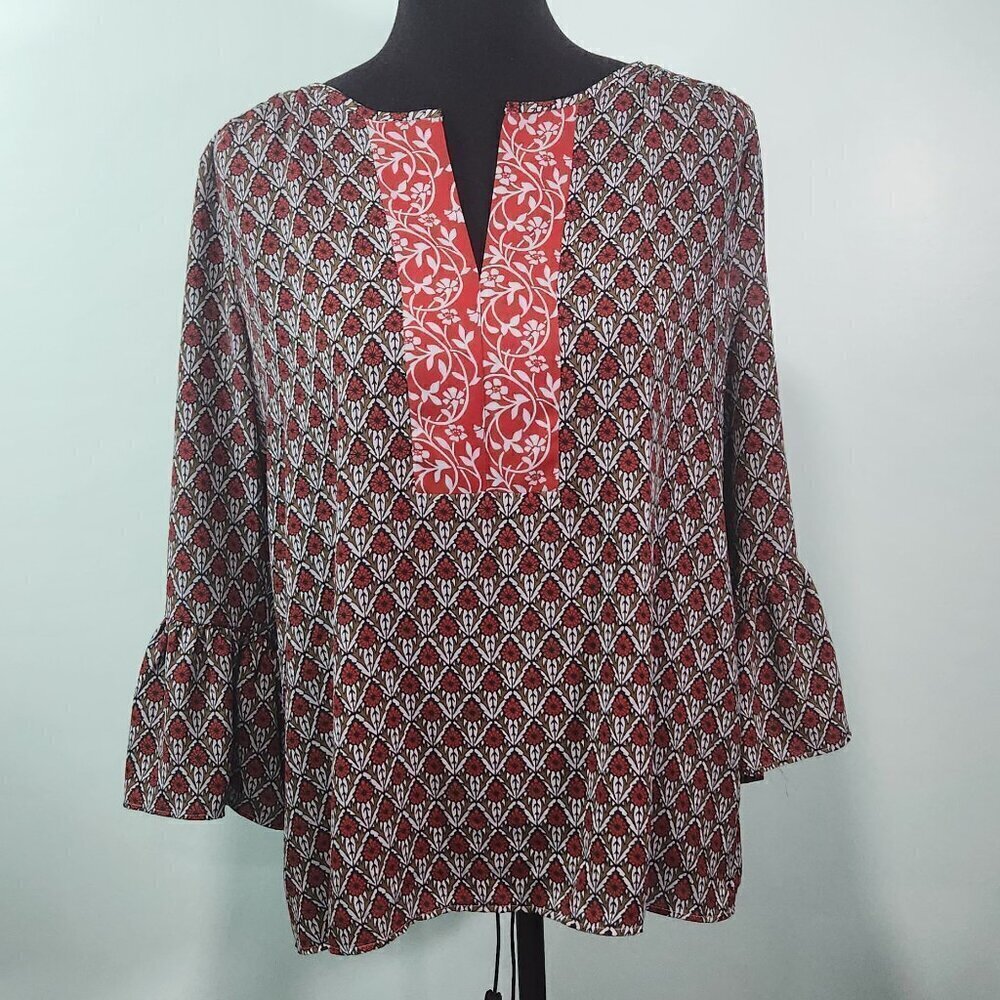 Loft Red White Black Floral Print Blouse Women’s Size Medium
Lot I